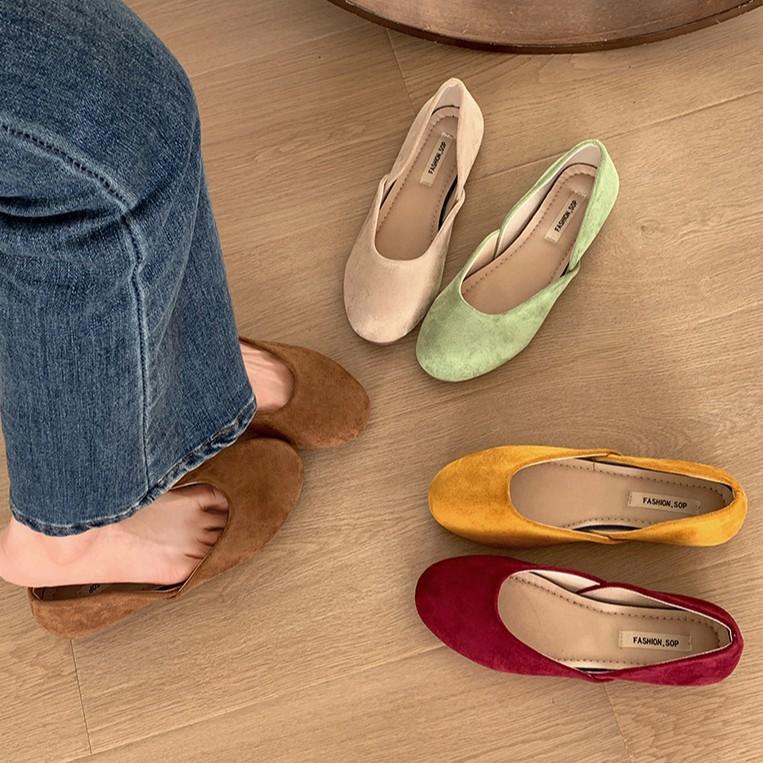 Туфли женские ретро красные с круглым носком и плоским носком, новинка весны 2025 года, одна педаль с юбкой, туфли Мэри Джейн