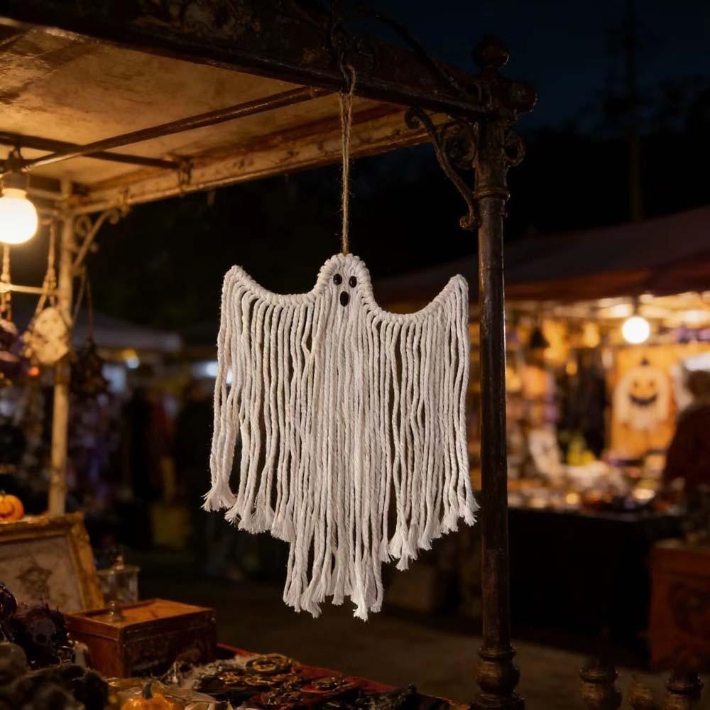 Woven Craft Halloween Macrame Hanging Handmade Cotton Bat Wall Decor  Holiday Decorators