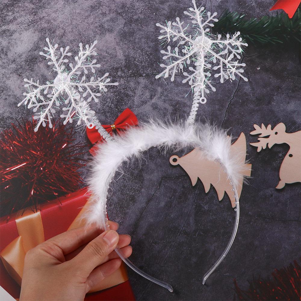 Party Dress Up Christmas Headband Female Plush Hair Hoop Antlers Headband Christmas Decoration