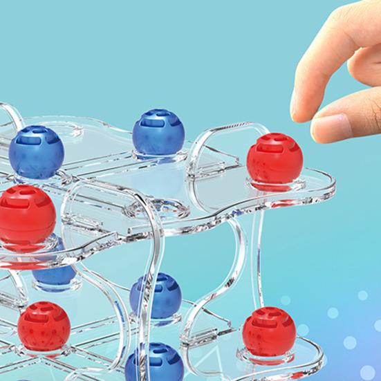 3D Шахматная Доска Настольная Игра Тренировка Логического Мышления 2 Игрока Дети Взрослые Образовательная Прозрачная 3D Шахматная Доска Игрушка Малыши Мальчики Девочки Праздничный Подарок