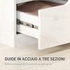 Modern Wooden Bedside Table with 2 Drawers and Glossy Design, 40x40x48 cm, White
