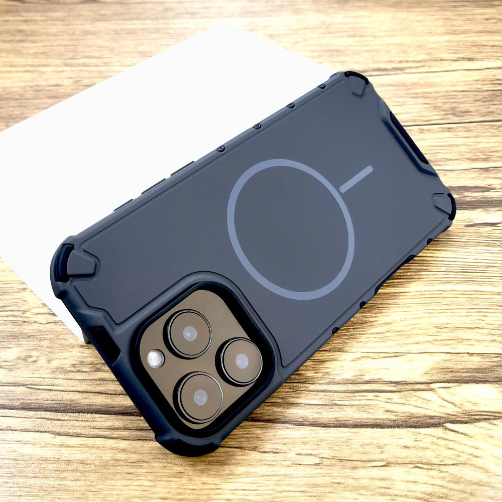 Роскошный противоударный бронированный матовый чехол для iPhone 18 17 16 15 14 13 12 Pro Max 16Pro Для Magsafe Mag Safe Беспроводная зарядка Задняя крышка