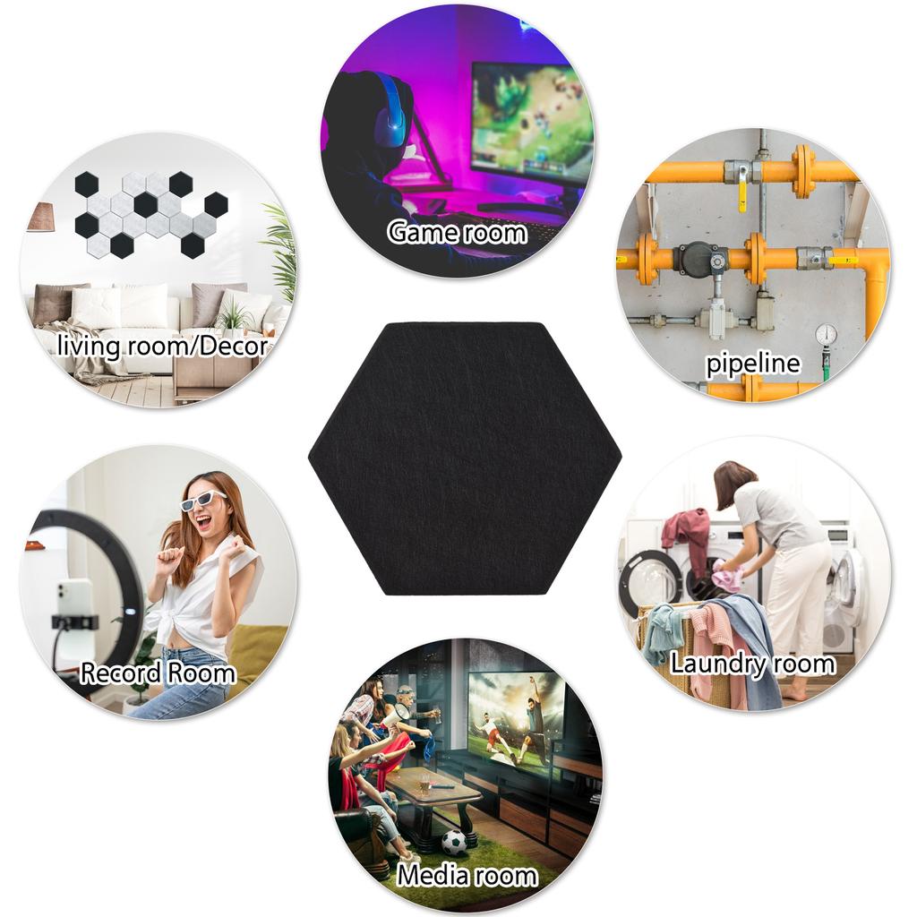 12 упаковок акустических панелей с шестигранной звукоизоляционной прокладкой для студии звукозаписи, офиса, дома 11,8 x 10,2 x