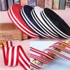 3M 1-4 см Двусторонняя полосатая Черно-белая Красно-темно-синяя полосатая Репсовая лента Швейная лента Лента для вечеринки Мягкая тканевая оберточная лента