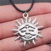 Привет подарки для детей 1шт солнце звезды кулон ожерелье ювелирные изделия 42 + 5см кожаное ожерелье