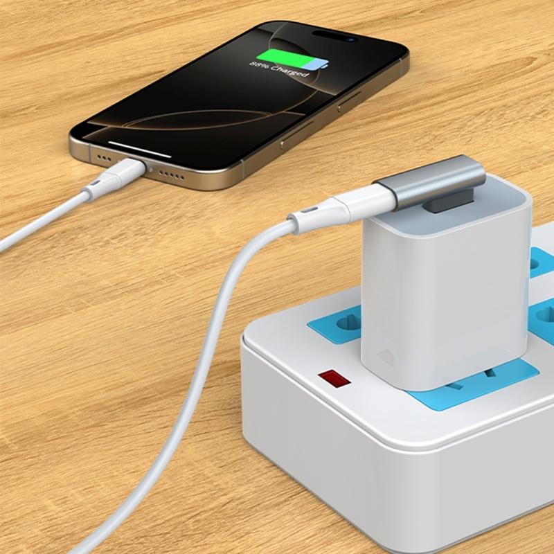 Угловой 90° USB на Type-C Адаптер-Коннекторы Реверсивные Штекеры Поддержка Встроенного Управления для Легкого Использования в Тесном Пространстве