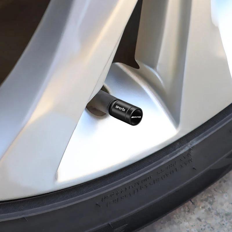 Автомобильная наклейка 2026 Новая Для аксессуаров автомобиля Benz 4 шт. Водонепроницаемый пылезащитный колпачок-заглушка для клапана шины Для Mercedes Benz AMG W203 W206 W22