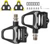 Shimano Compatible Binding Pedals and Cleats Set for Road Lightweight and Ideal for ESLNF031 Pedals SPD-SL Bikes, On-Road Use, (Plain, & Cleats)