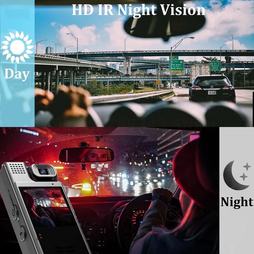 Портативная мини-экшн-камера 4K HD, Wi-Fi, задний зажим, поворот на 180°, ИК-камера ночного видения, спортивная камера, дорожный видеорегистратор для водителя велосипеда