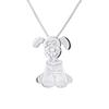 Children's Pendant - LÉA &; ARTHUR - 'DOG' Motif - 375 White Gold - Hypoallergenic Jewelry - 2 Cm