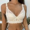 36-46 размера плюс женский ультратонкий бюстгальтер на косточках пуш-ап кружевные бюстгальтеры бюстгальтер большая грудь сплошной цвет 3/4 большая чашка