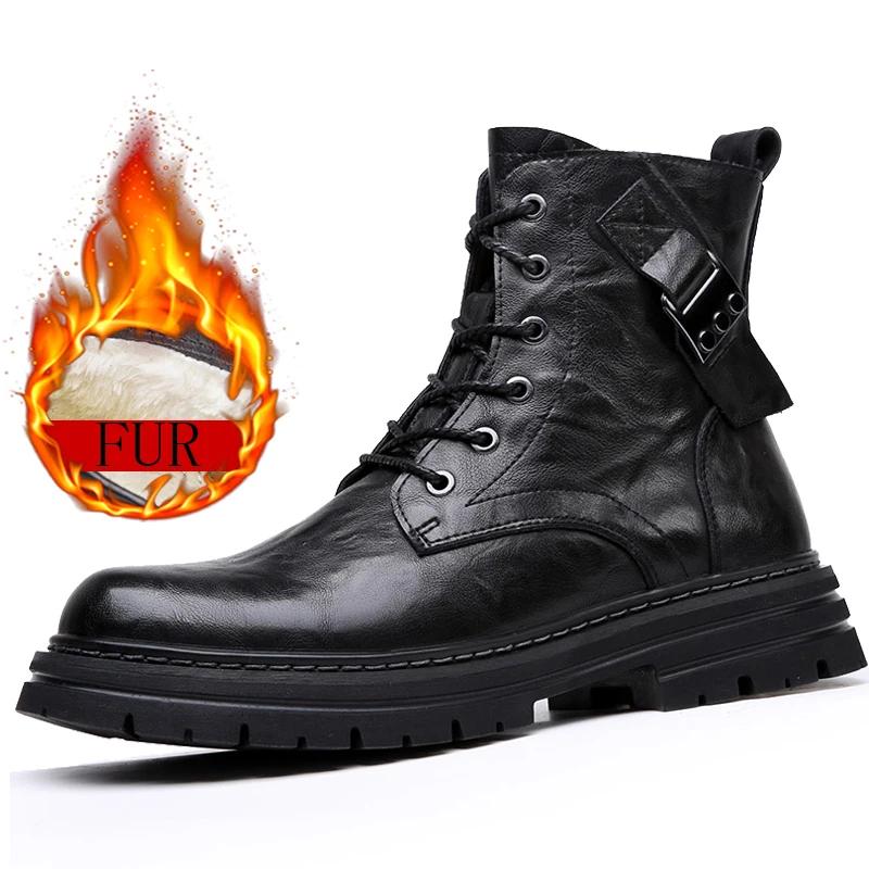 Fashion Fashion Trend Boots Fashion Thick Soled Motorcycle Boots Designer Winter Boot Formal Dress Shoes For Men Leather Ankle Boots