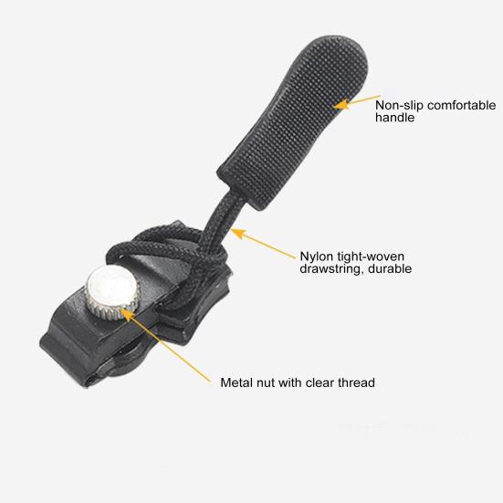 10Pcs Instant Zipper Repair Kit Coats Boots Luggage Bag Universal Zipper Slider Repairer Metal Zipper Pull Head Replacement Accessories