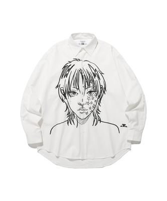 NICEGHOSTCLUB Ffats Girl Оксфордская Большая Большая Рубашка_Белая(Ng2Esuw301A)