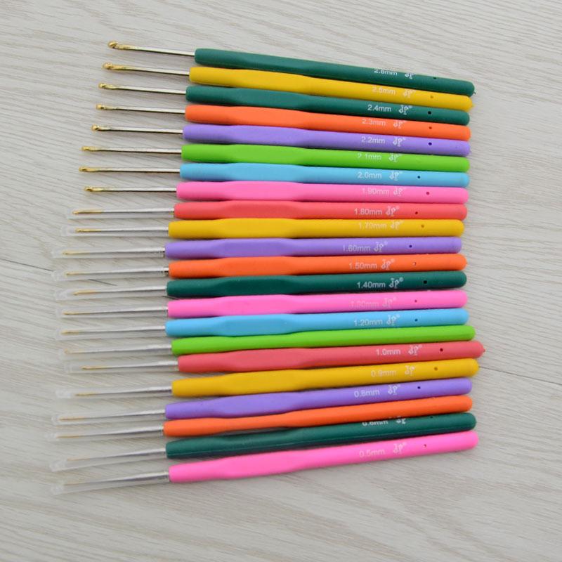 1 шт. вязальные спицы маленькие кружевные пряжа переплетения резиновая ручка крючки иглы 0,5 мм-2,5 мм