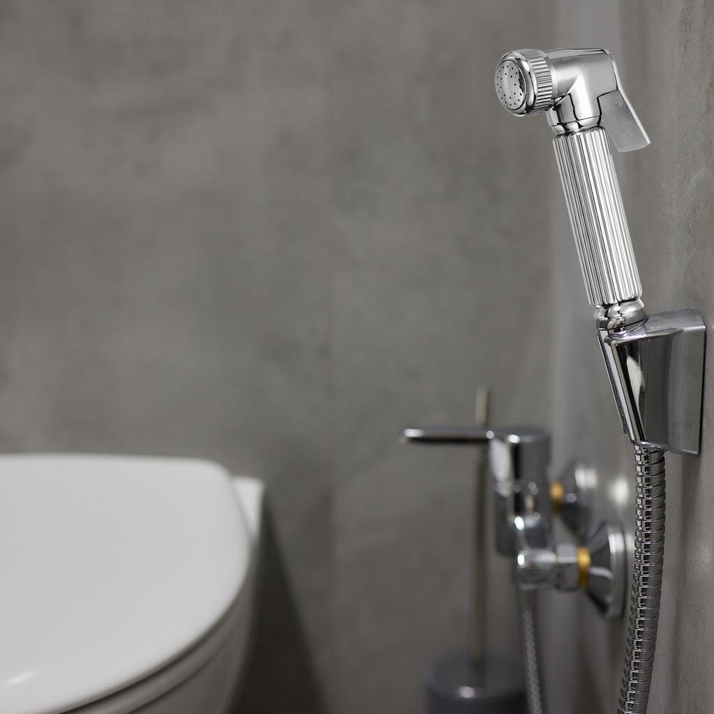 uxcell Bidet Copper Pressurized Handheld Bidet Jet Spray Bidet Attachment for Bidet Toilet Spray Head for Kitchen and Toilet Silver Shower, Shower,
