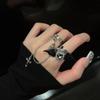 Fashionable Punk Bat Wing Ring Personality Double Finger Ring Jewelry Geometry Ring  Hip-hop