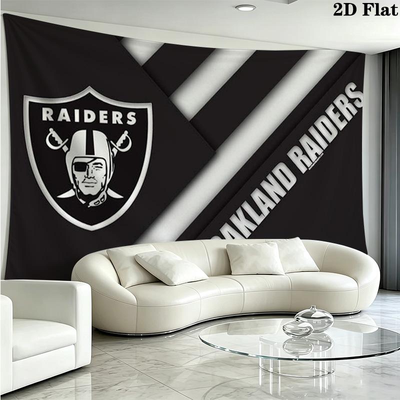 Las Vegas Raiders Wall Tapestry Aesthetic Wall Hanging Printed Fabric Blanket Decorative Tapestries for Bedroom Living Room Home Decor