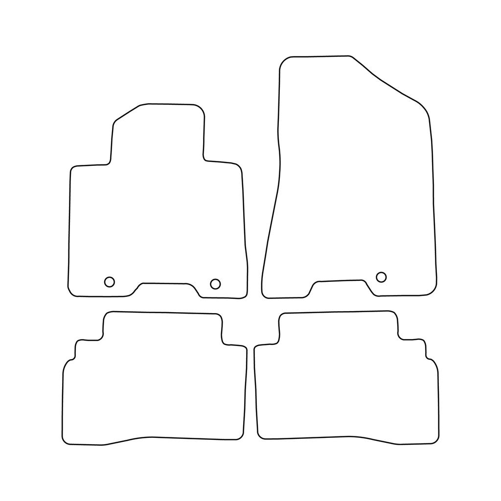 [BLM]KI033 red - Set of velour floor mats to fit Hyundai Tucson III FL 2018-2020 - red trim