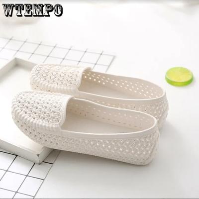 Черные дышащие нескользящие повседневные рабочие туфли на плоской подошве с толстым каблуком, женские весенне-летние однотонные туфли большого размера