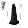 Halloween Velvet Cape Polyester Costume Cape for Adults Stage Performance Cosplay Party Witch Cloak Halloween Masquerade Cape Party Wear Accessories