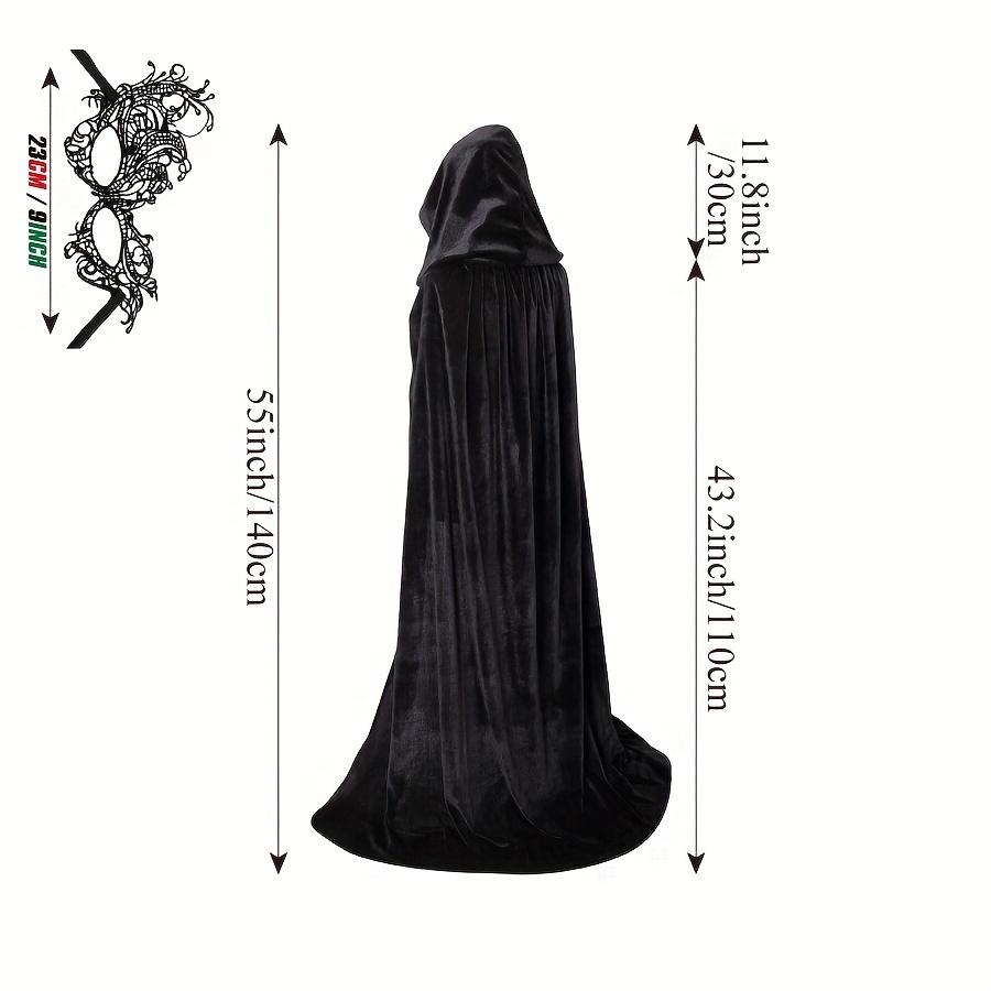 Halloween Velvet Cape Polyester Costume Cape for Adults Stage Performance Cosplay Party Witch Cloak Halloween Masquerade Cape Party Wear Accessories
