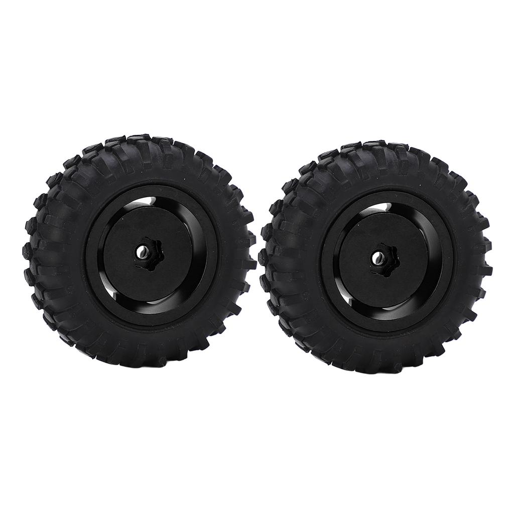 2pcs Set 55mm Metal Wheel Rims Tires Set for AXIAL SCX24 1 24 RC Car Wheel Rim Rubber TyreBlack