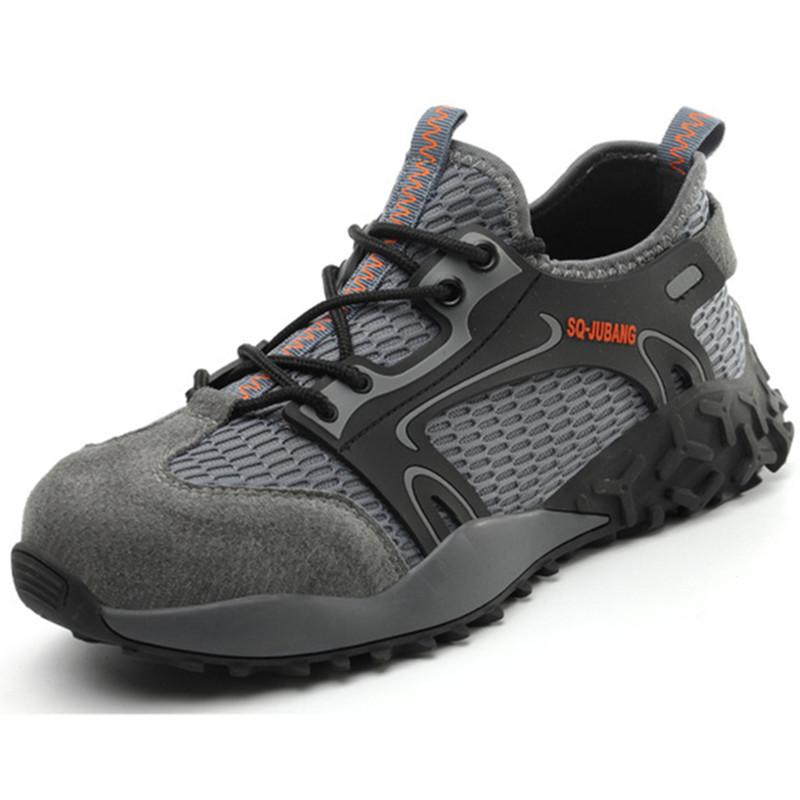 Summer Work Shoes Anti Puncture Breathable Safety Shoes Anti Slip Lightweight Work Shoes Steel Toe Sneakers Men Security Shoes