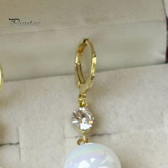 1 пара элегантных висячих серег во французском стиле из искусственного жемчуга, инкрустированные блестящими стразами, свадебные серьги с пряжкой, ювелирные аксессуары, подарок