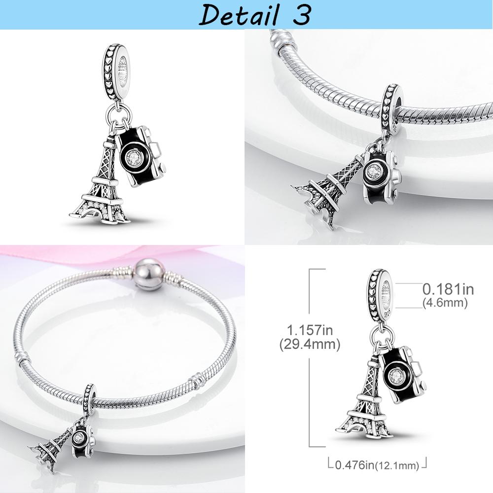 Plata Copper Travel Dangle Charms Eiffel Tower Beads Fit Mula Originales Charms Bracelet Copper Jewelry Diy Choice