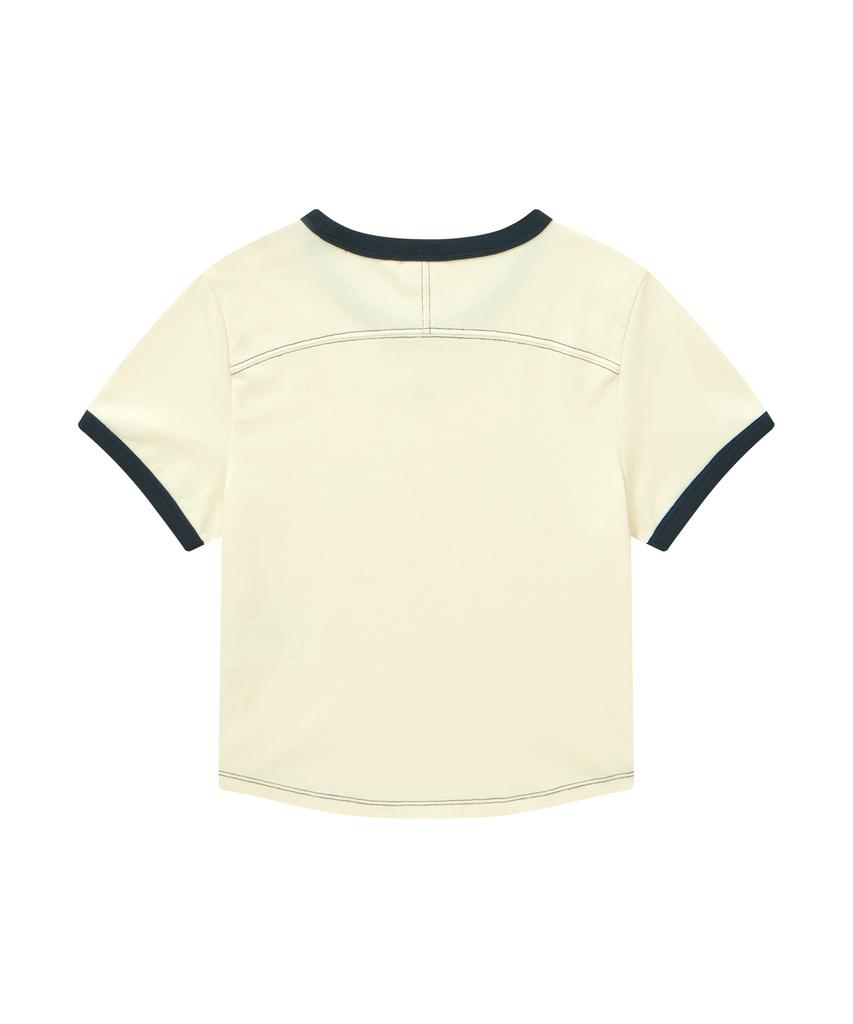 COVERNAT WOMAN Baby Fit Ringer T-Shirt Ivory