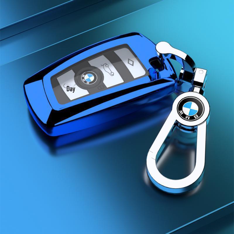 Compatible BMW Key Case for X3, X4, 1, 3, 5, & 7 Series - Decorative Key Shell & Chain