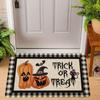 Fun Halloween Cartoon Non-Slip Indoor Carpet Rug Door Mat - Pumpkin Ghost Witch Cat Festive Home Decoration Welcome Mat