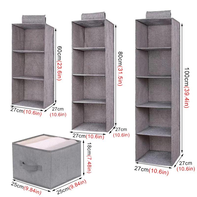 Wardrobe Hanging Storage Bag Interlayer Drawer Type Clothes Clothes Organizer Collapsible Storage Shelves Closet Organizer