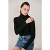 Women's Black Turtleneck Knitwear Sweater