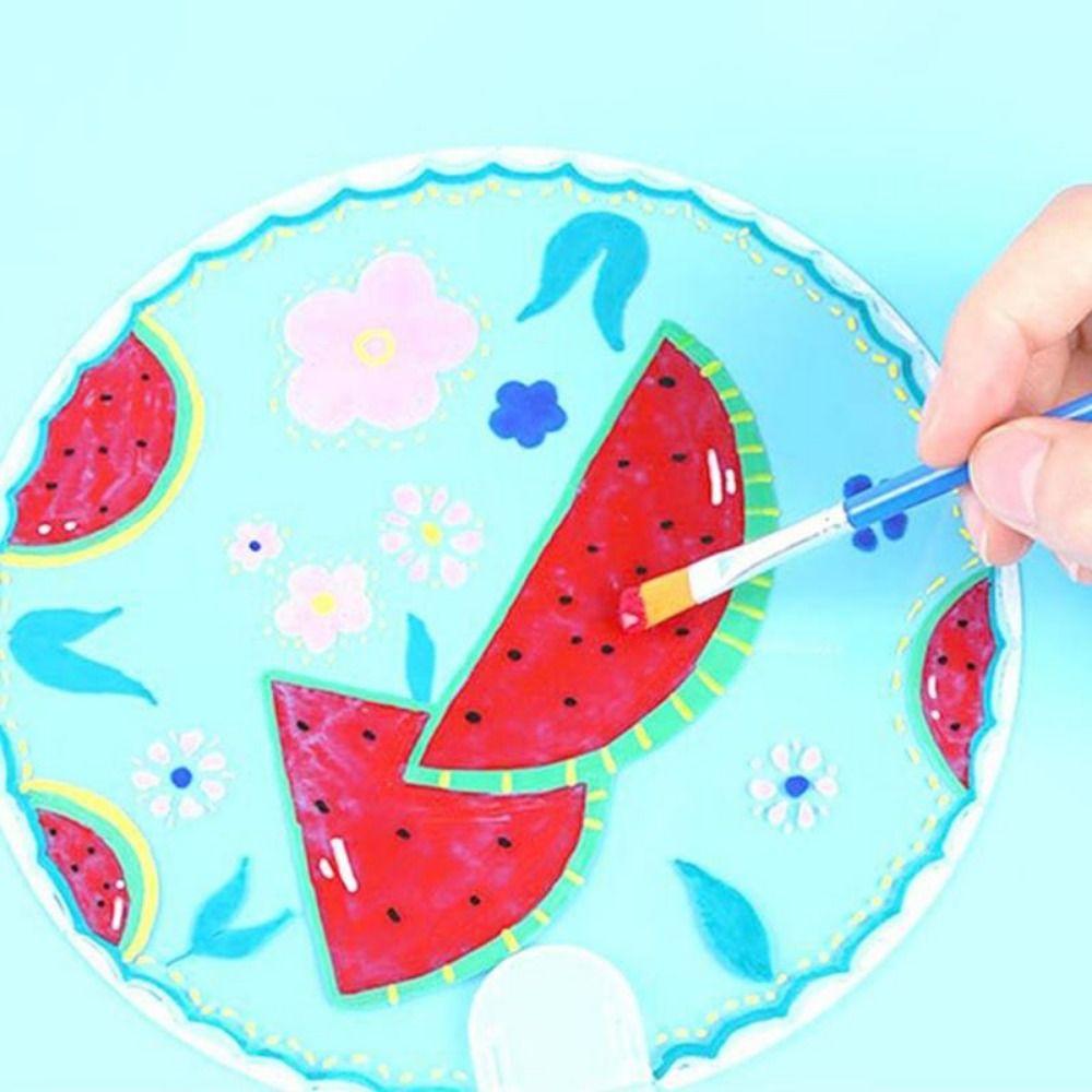 Поделки Прозрачные ручные веера DIY Граффити Веер Креативный DIY Чистый веер Детский сад