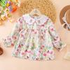Toddler Girls' Floral Blouse Embroidered Scalloped Collar Cute Top with Long Sleeves for Kids Ages 2-6 Years