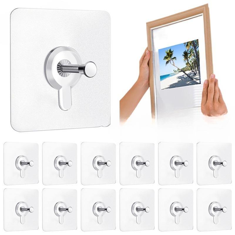 60 шт. самоклеящиеся настенные крючки для плакатов, фоторамок, часов, вешалки, без дырокола, крючки для кухни, ванной комнаты, органайзеры, держатели