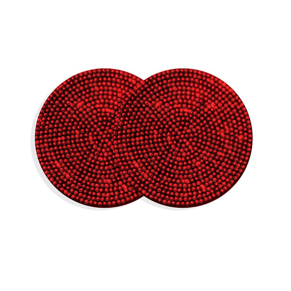 2PCS Diamond Car Coaster Water Cup Slot Non-Slip Mat Silica Gel Pad Cup Holder Mat Car Gadget Bling Car Accessories for Woman