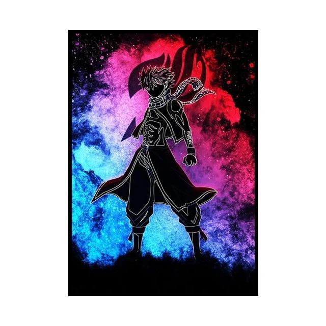 Японское аниме-персонаж, украшение, фреска, плакат «Хвост феи», холст, живопись и настенные художественные принты для детской комнаты для современного домашнего декора, без рамки