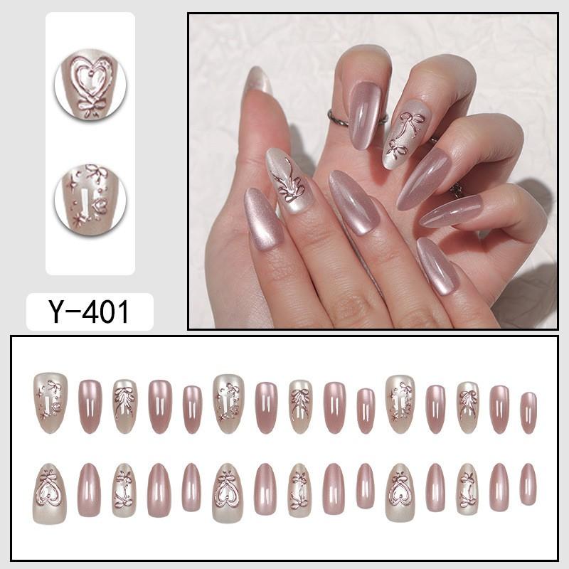 Short Press-On Nails Set With Floral Design Minimalist False Women Wearable Nail Tips In Multiple Colors