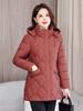 Hooded rhombus cotton clothes women's winter thickened warm medium and long slim and thin down cotton-padded jacket