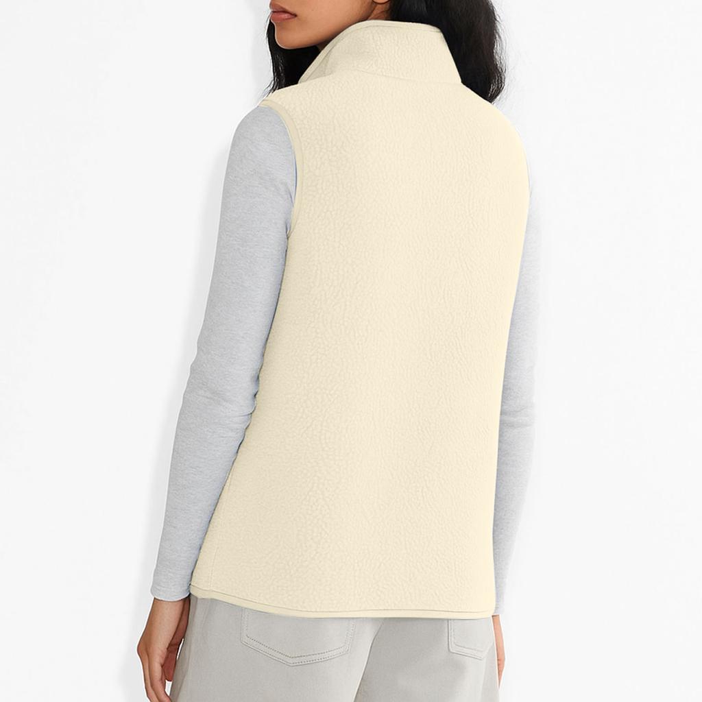 Women's Fashion Warm Sleeveless Vest Zipper Fleece Jacket