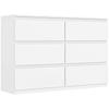 Chest of Drawers with 6 Drawers, Modern Storage Furniture for the Bedroom, White
