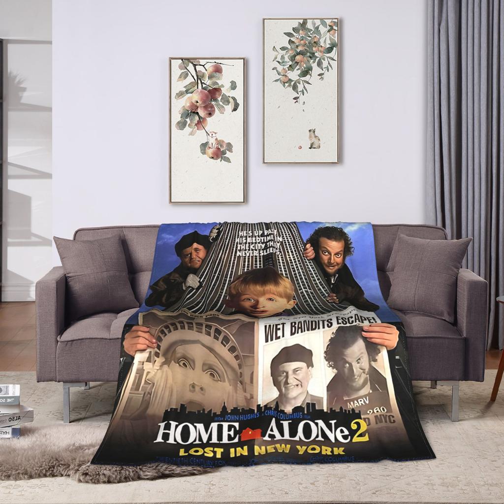 Home Alone Merry Christmas Blanket Picnic Flannel Throw Blanket For Bedroom Super Warm Custom Quality Bedspread Gift