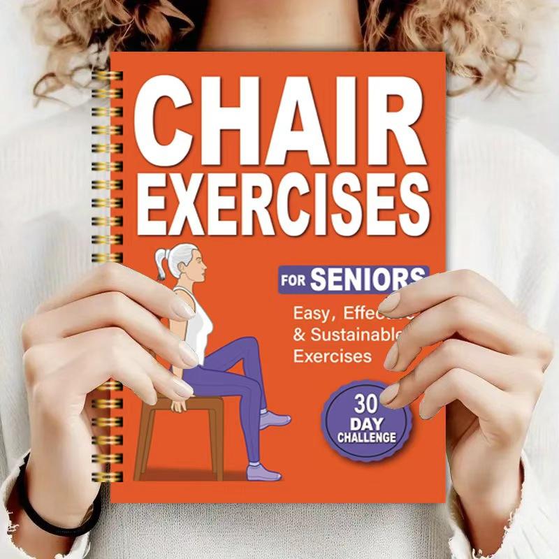 Illustrated Chair Yoga Exercises Book For Seniors Fall Prevention & Flexibility 30-Day Challenge Perfect Gift For Elderly