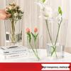 Transparent Cylindrical Glass Flower Vase