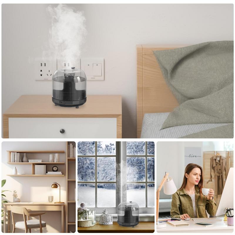 Портативные увлажнители для спальни, персональный настольный ультразвуковой увлажнитель 500 мл, автоматическое отключение, увлажнители воздуха с разноцветной подсветкой