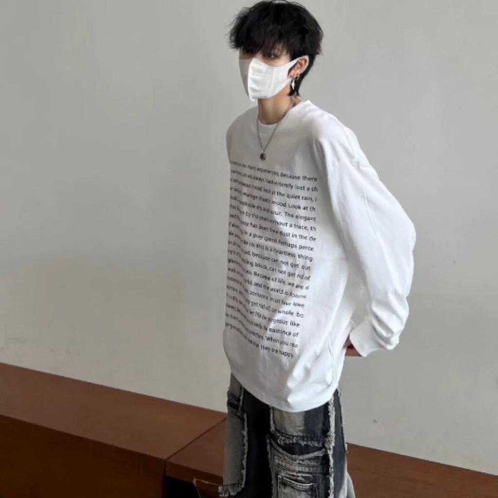 Autumn And Winter Sweater Men'S Trendy Brand American High Street Long-Sleeved T-Shirt Oversized And Stacked With Bottoming Shirt