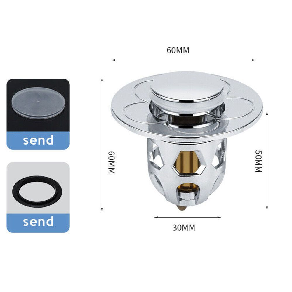 Strainer Hair Catcher Bathroom Sink Plug Basin Spring Core Basin Drain Filter Pop-Up Bounce Core